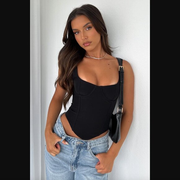 White Fox Forever Feels Bustier Black - Size M - Picture 1 of 13